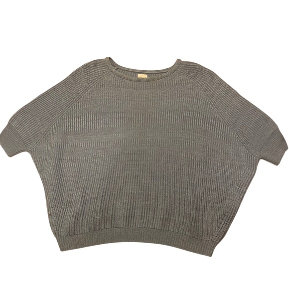 Chico's Blue Ribbed Knit Sweater Pullover Crew Neck Cozy Casual Top Size 8 - Picture 1 of 5